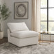 Shar Modular Armless Chair, Pillow Top Cushions, Ivory Linen Fabric