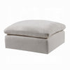 Shar Modular Ottoman Pillow Top Cushion Plush Ivory Linen Fabric BM324728