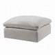 Shar Modular Ottoman Pillow Top Cushion Plush Ivory Linen Fabric BM324728