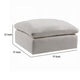 Shar Modular Ottoman Pillow Top Cushion Plush Ivory Linen Fabric BM324728