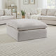 Shar Modular Ottoman Pillow Top Cushion Plush Ivory Linen Fabric BM324728