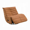 Taon Swivel Glider Manual Recliner Chair Tufted Orange Chenille BM324729