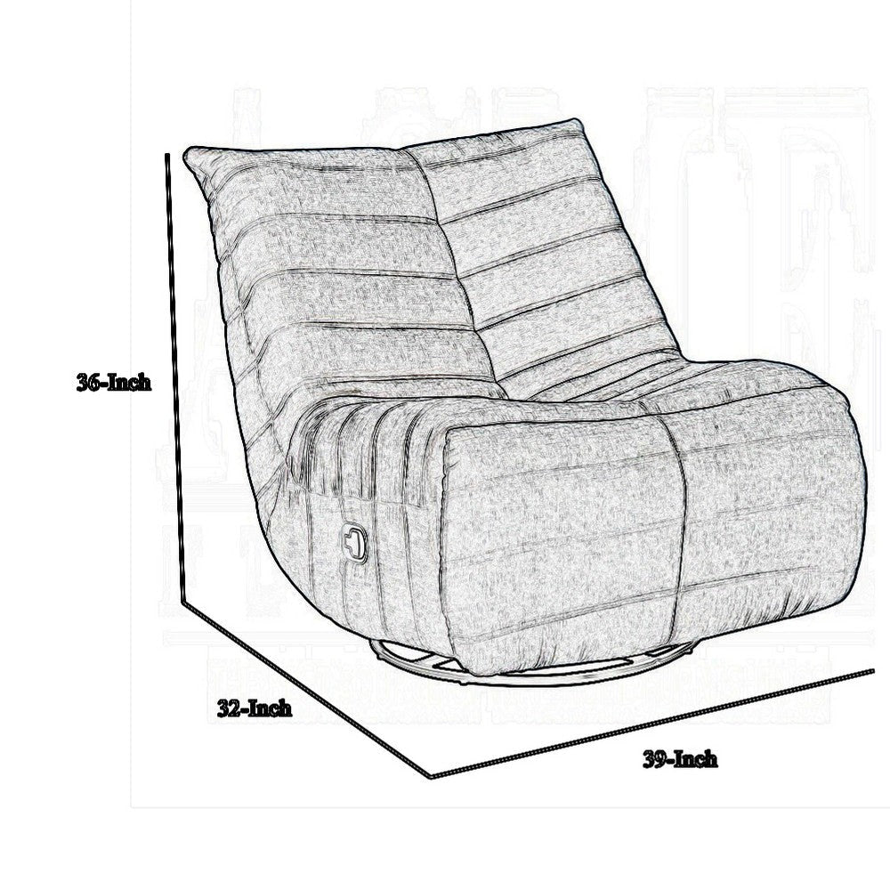 Taon Swivel Glider Manual Recliner Chair Tufted Orange Chenille BM324729