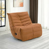 Taon Swivel Glider Manual Recliner Chair, Tufted Orange Chenille