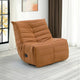 Taon Swivel Glider Manual Recliner Chair, Tufted Orange Chenille
