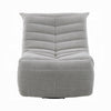 Taon Swivel Glider Manual Recliner Chair Tufted Light Gray Chenille BM324730