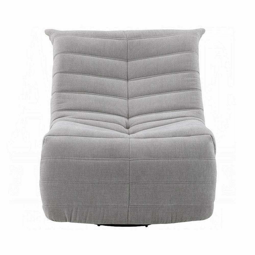 Taon Swivel Glider Manual Recliner Chair Tufted Light Gray Chenille BM324730