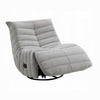 Taon Swivel Glider Manual Recliner Chair Tufted Light Gray Chenille BM324730
