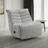 Taon Swivel Glider Manual Recliner Chair, Tufted Light Gray Chenille