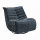 Taon Swivel Glider Manual Recliner Chair, Tufted Dark Gray Chenille