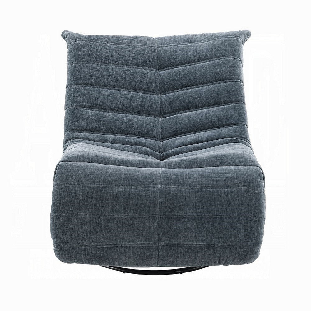 Taon Swivel Glider Manual Recliner Chair Tufted Dark Gray Chenille BM324731