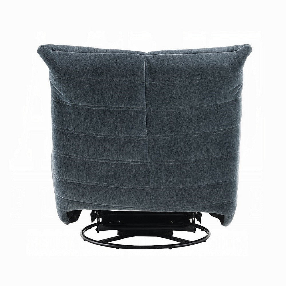 Taon Swivel Glider Manual Recliner Chair Tufted Dark Gray Chenille BM324731
