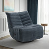 Taon Swivel Glider Manual Recliner Chair, Tufted Dark Gray Chenille