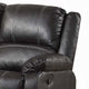 Zuru Motion Manual Recliner Loveseat Pillow Top Black Faux Leather BM324732