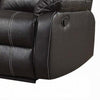 Zuru Motion Manual Recliner Loveseat Pillow Top Black Faux Leather BM324732