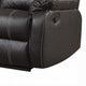Zuru Motion Manual Recliner Loveseat Pillow Top Black Faux Leather BM324732