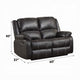 Zuru Motion Manual Recliner Loveseat Pillow Top Black Faux Leather BM324732