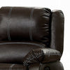Zuru Motion Manual Recliner Loveseat Pillow Top Brown Faux Leather BM324733