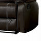 Zuru Motion Manual Recliner Loveseat Pillow Top Brown Faux Leather BM324733