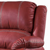 Zuru Motion Manual Recliner Loveseat Pillow Top Red Faux Leather BM324734