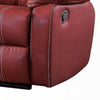 Zuru Motion Manual Recliner Loveseat Pillow Top Red Faux Leather BM324734