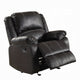 Zuru Motion Manual Rocker Recliner Chair, Plush Black Faux Leather