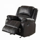 Zuru Motion Manual Rocker Recliner Chair Plush Black Faux Leather BM324735