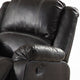 Zuru Motion Manual Rocker Recliner Chair Plush Black Faux Leather BM324735
