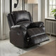 Zuru Motion Manual Rocker Recliner Chair, Plush Black Faux Leather