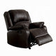 Zuru Motion Manual Rocker Recliner Chair, Plush Brown Faux Leather