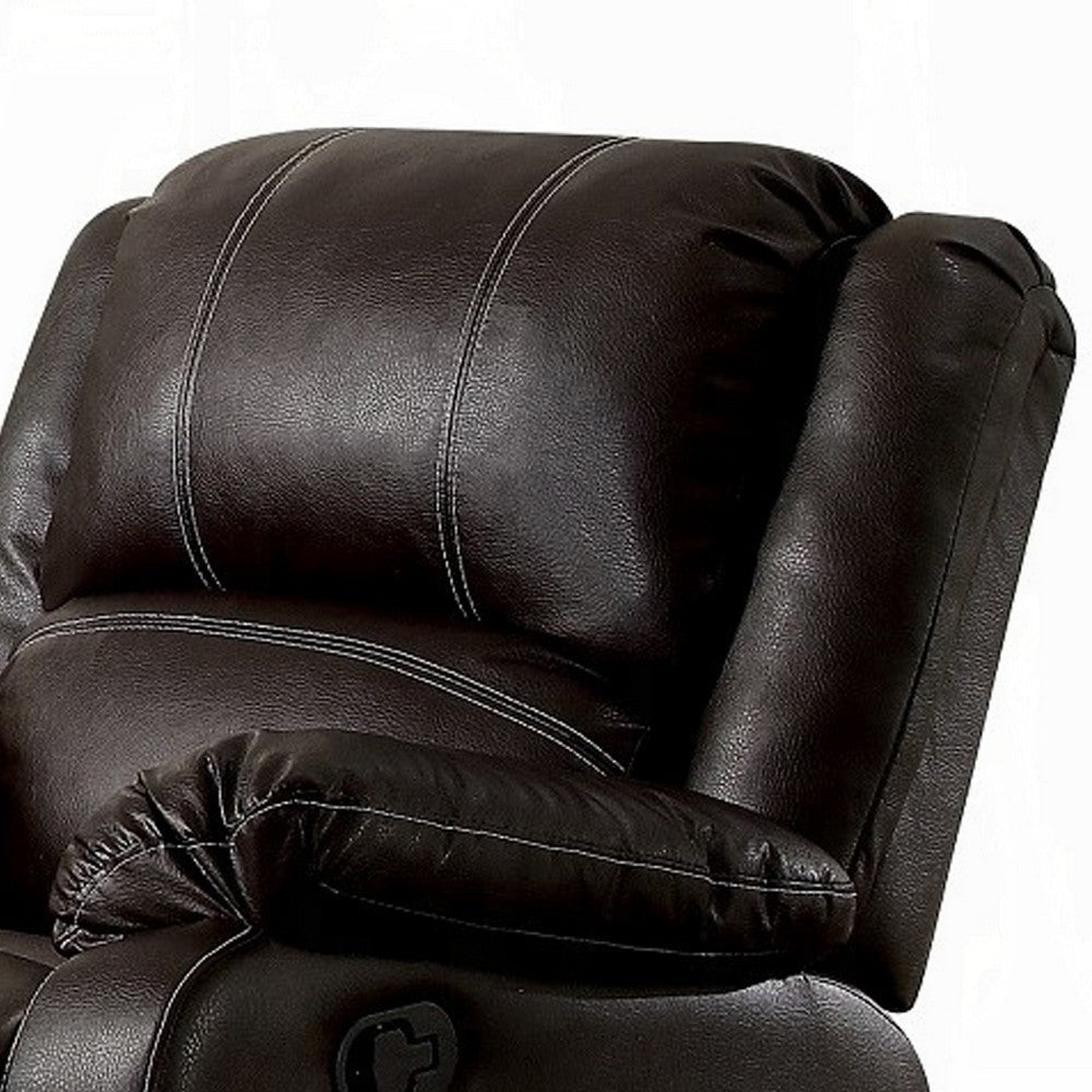 Zuru Motion Manual Rocker Recliner Chair Plush Brown Faux Leather BM324736