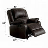 Zuru Motion Manual Rocker Recliner Chair Plush Brown Faux Leather BM324736