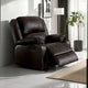Zuru Motion Manual Rocker Recliner Chair, Plush Brown Faux Leather