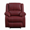 Zuru Motion Manual Rocker Recliner Chair Plush Dark Red Faux Leather BM324737