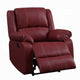 Zuru Motion Manual Rocker Recliner Chair Plush Dark Red Faux Leather BM324737