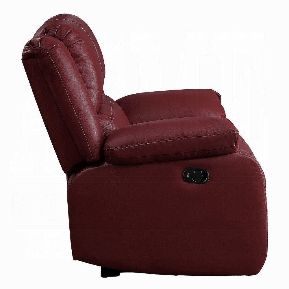 Zuru Motion Manual Rocker Recliner Chair Plush Dark Red Faux Leather BM324737