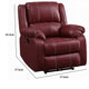 Zuru Motion Manual Rocker Recliner Chair Plush Dark Red Faux Leather BM324737