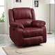 Zuru Motion Manual Rocker Recliner Chair, Plush Dark Red Faux Leather
