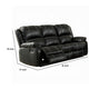 Zuru Motion Manual Recliner Sofa 3 Seater Plush Black Faux Leather BM324738