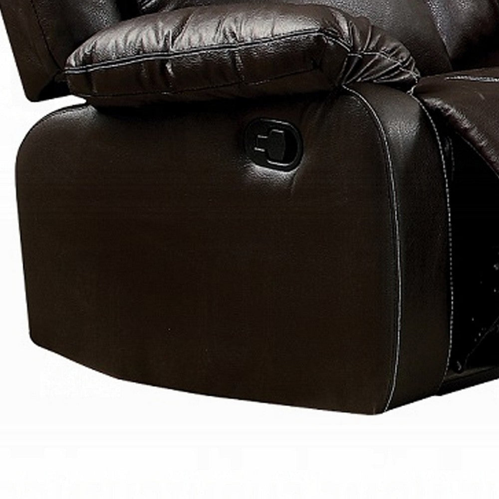 Zuru Motion Manual Recliner Sofa 3 Seater Plush Brown Faux Leather BM324739