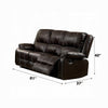Zuru Motion Manual Recliner Sofa 3 Seater Plush Brown Faux Leather BM324739