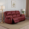 Zuru Motion Manual Recliner Sofa, 3 Seater, Plush Red Faux Leather