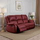 Zuru Motion Manual Recliner Sofa, 3 Seater, Plush Red Faux Leather