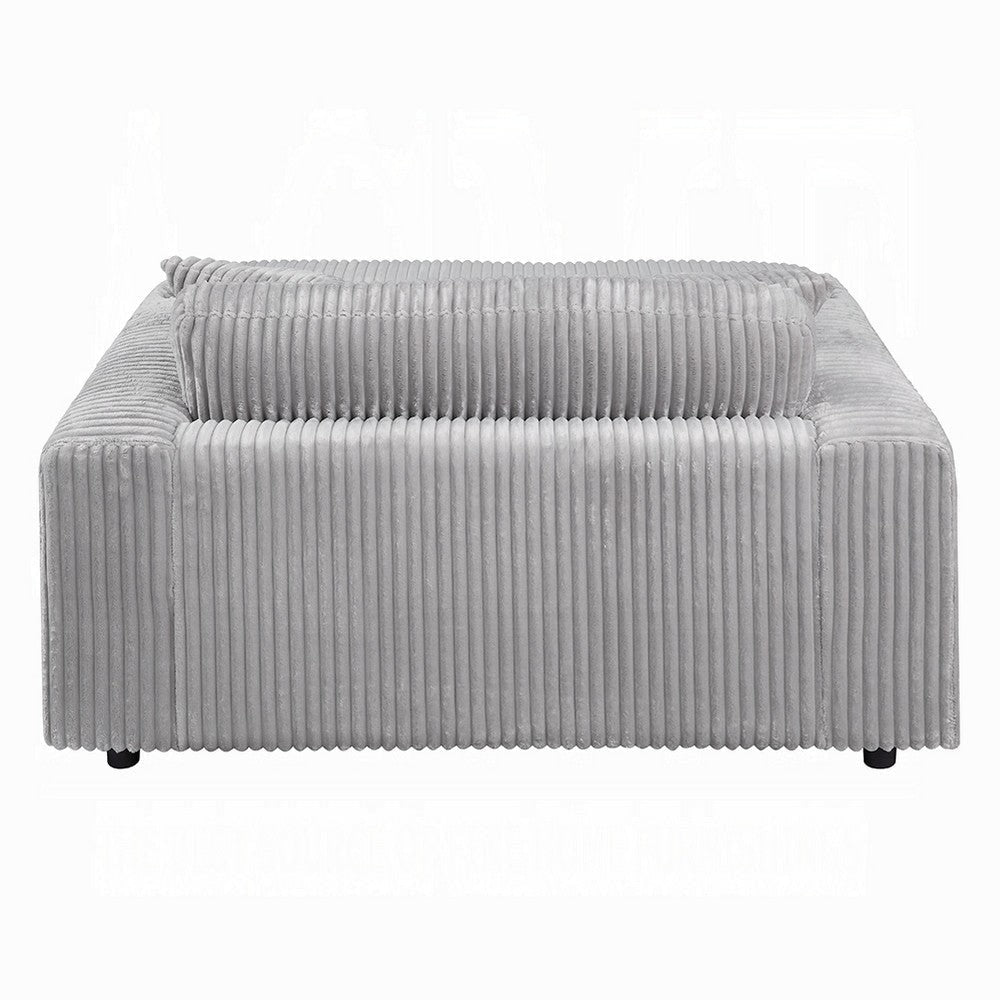 Liny Oversized Chaise 2 Cupholders 2 Pillows Beige Velvet Corduroy BM324741
