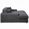 Liny Oversized Chaise 2 Cupholders 2 Pillows Gray Velvet Corduroy BM324742