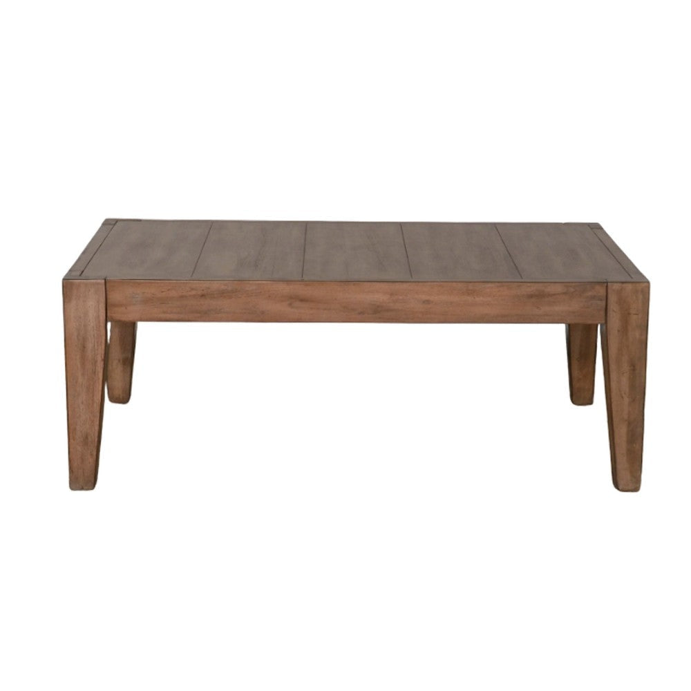 Yael Coffee Table Tapered Legs 48’’ Rectangular Top Light Brown Wood BM324747