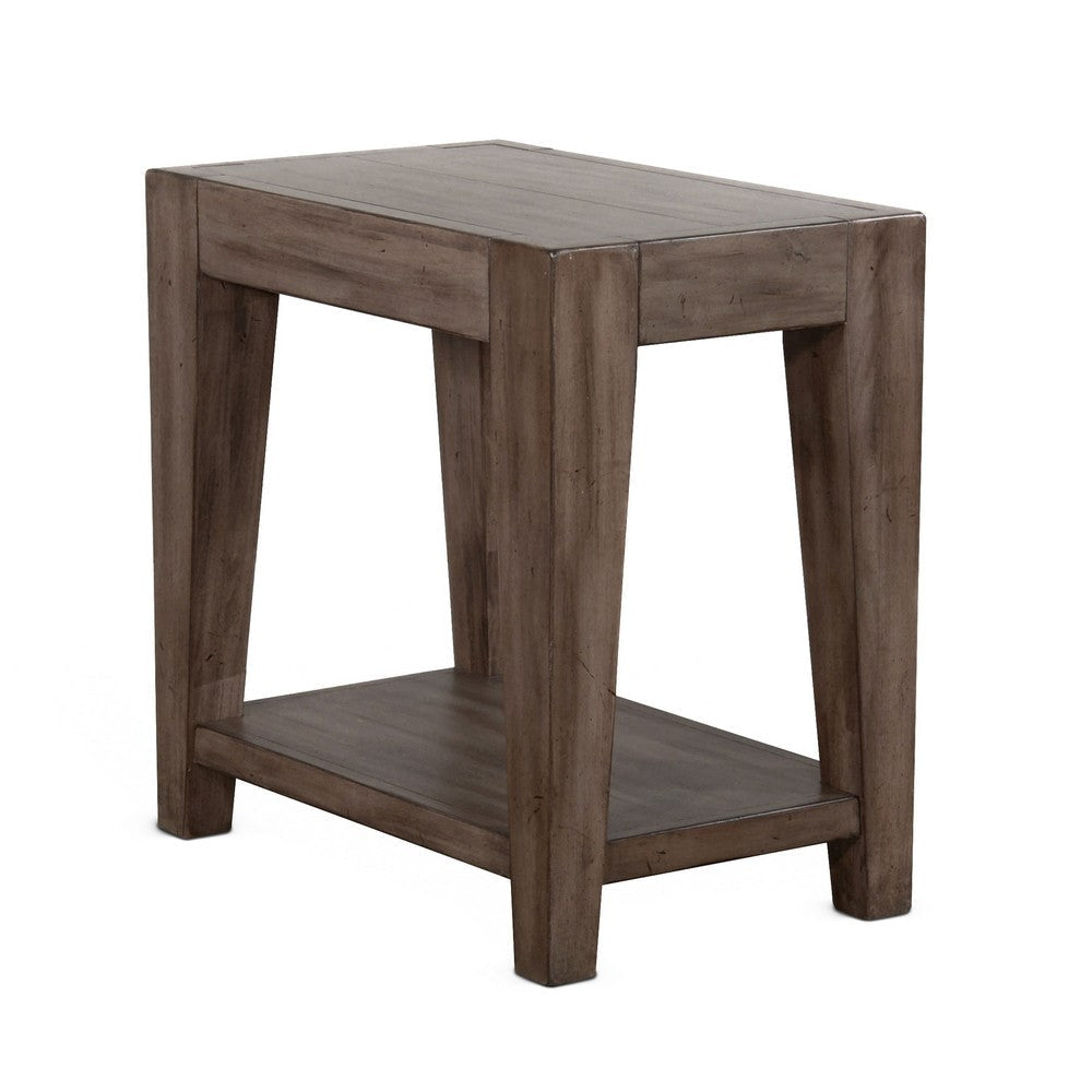 Yael Accent Side Table Tapered Legs 25 Inch Rectangular Brown BM324748