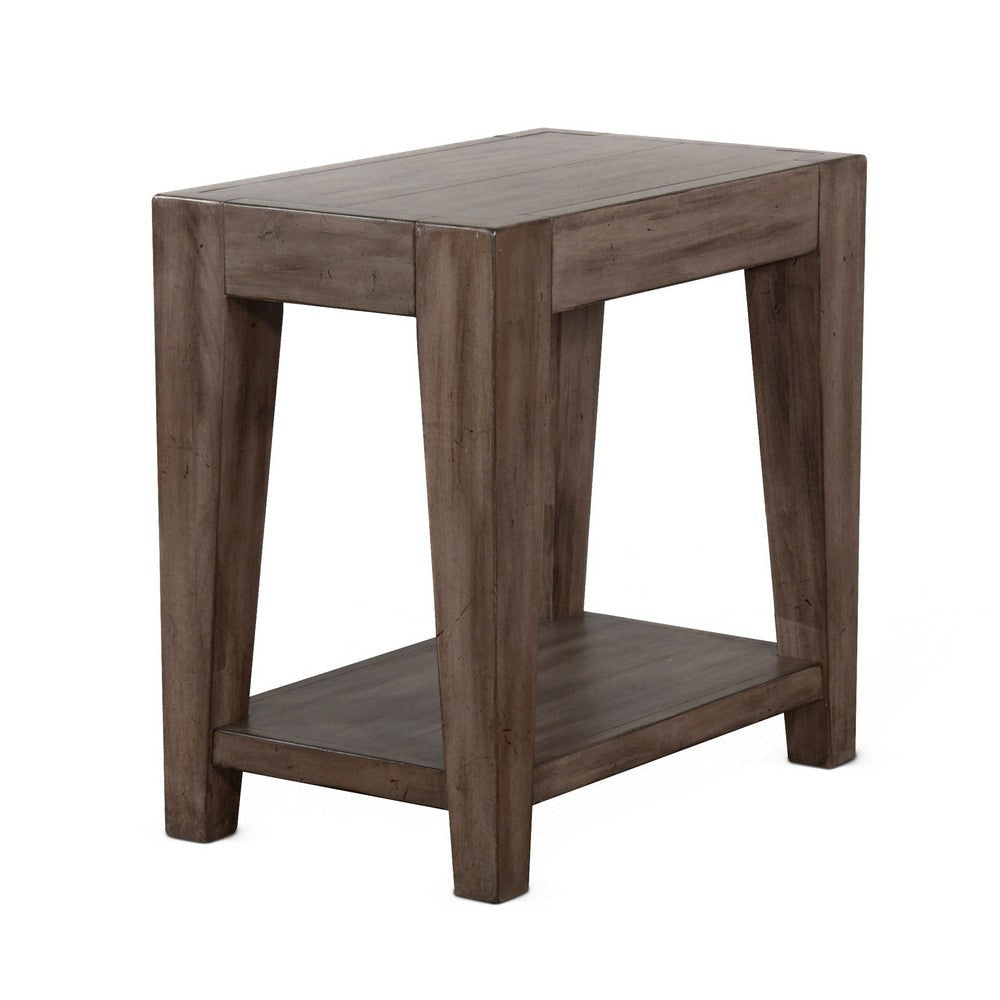 Yael Accent Side Table Tapered Legs 25 Inch Rectangular Brown BM324748
