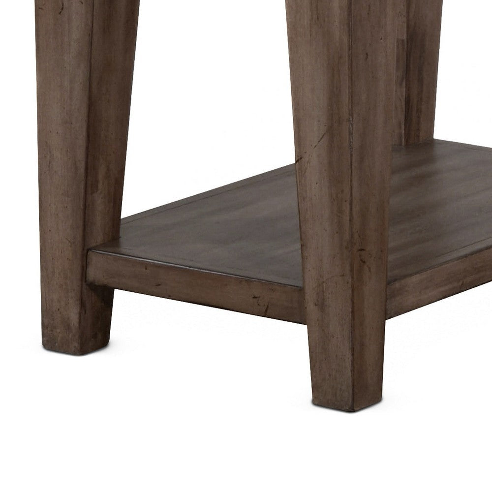 Yael Accent Side Table Tapered Legs 25 Inch Rectangular Brown BM324748