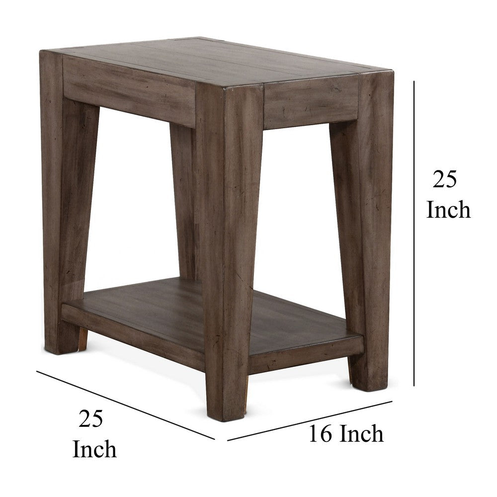 Yael Accent Side Table Tapered Legs 25 Inch Rectangular Brown BM324748